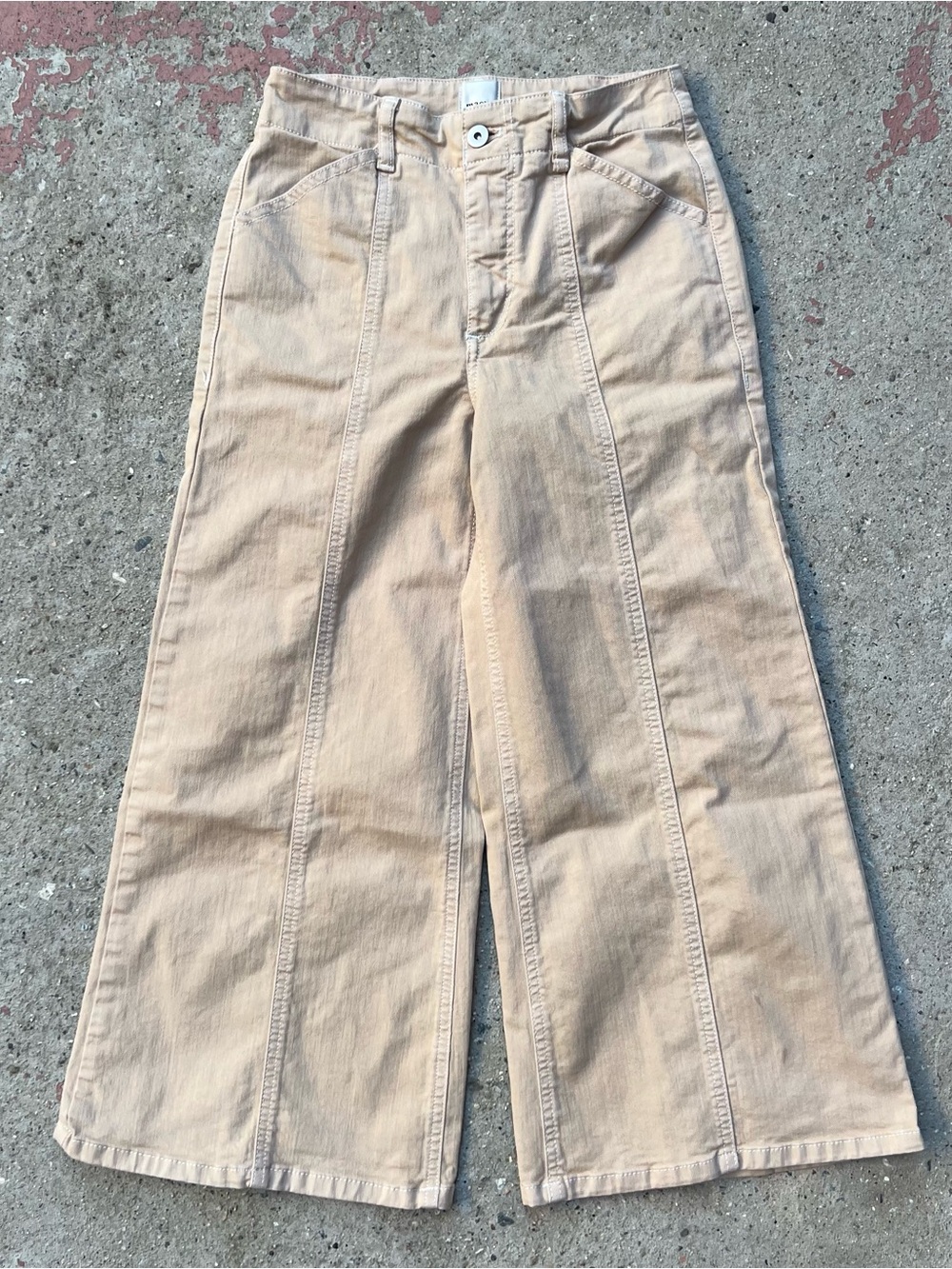 Anthropologie Maeve Delaney Crop Clean-Seamed High-Rise Wide-Leg Jeans Sz 26